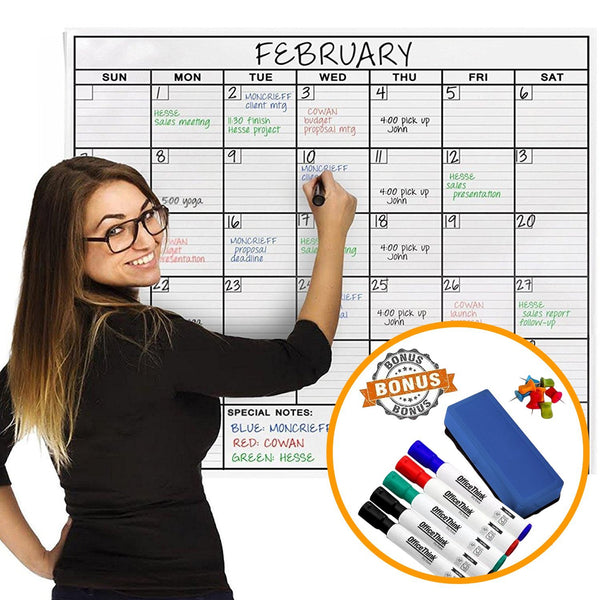 Laminated Jumbo Calendar 36" x 48" (Monthly)