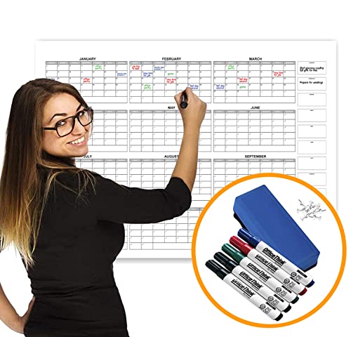 New!! Laminated Super Jumbo Calendar 42" x 58" (12 Months)