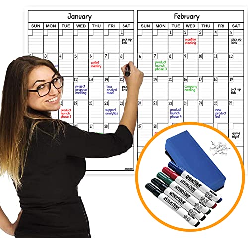 New!! Laminated Jumbo Calendar 36" x 48" (2 Months)