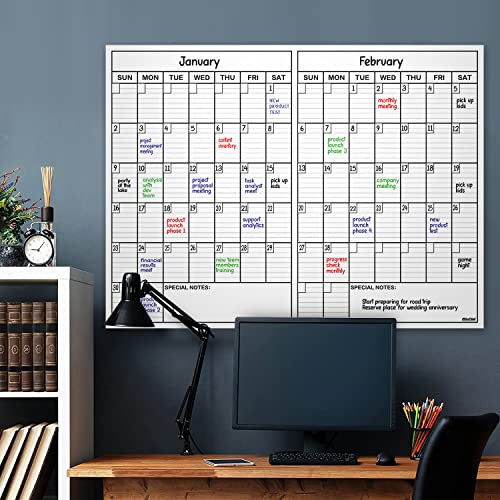 New!! Laminated Jumbo Calendar 36" x 48" (2 Months)
