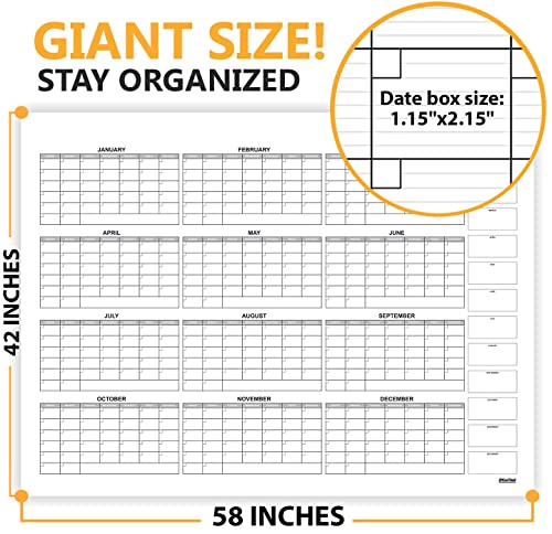 New!! Laminated Super Jumbo Calendar 42" x 58" (12 Months)