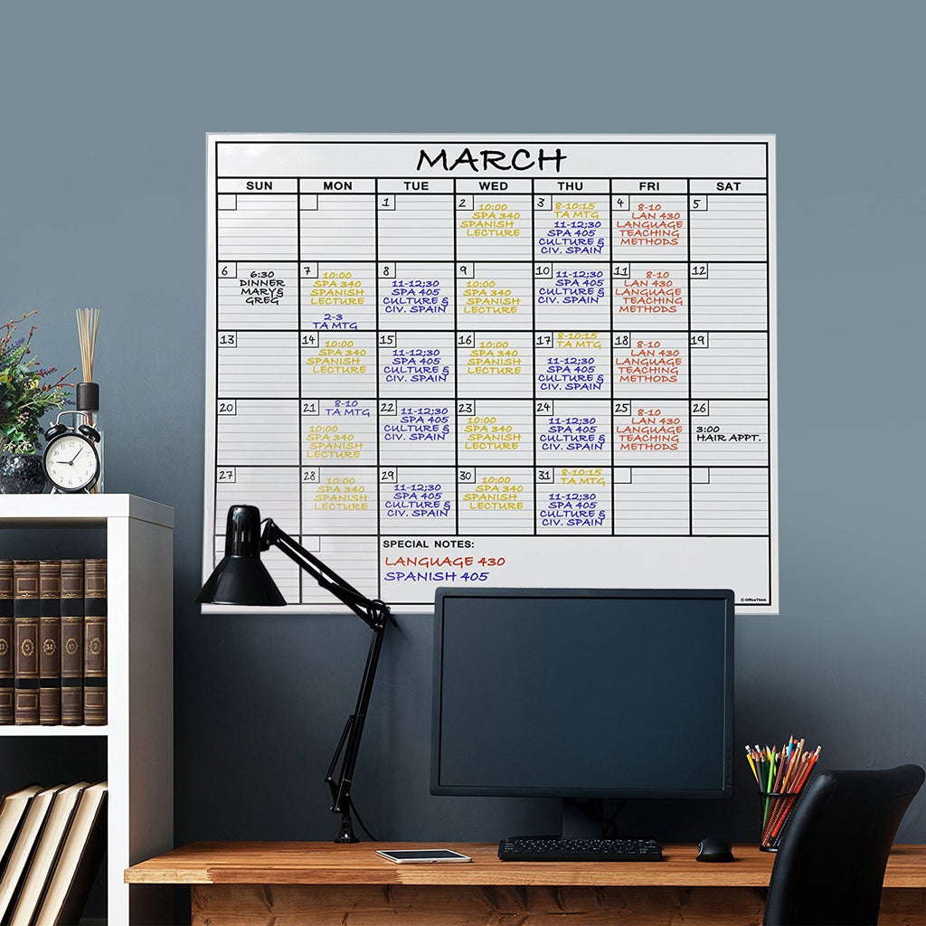 Laminated Jumbo Calendar 24" by 36"