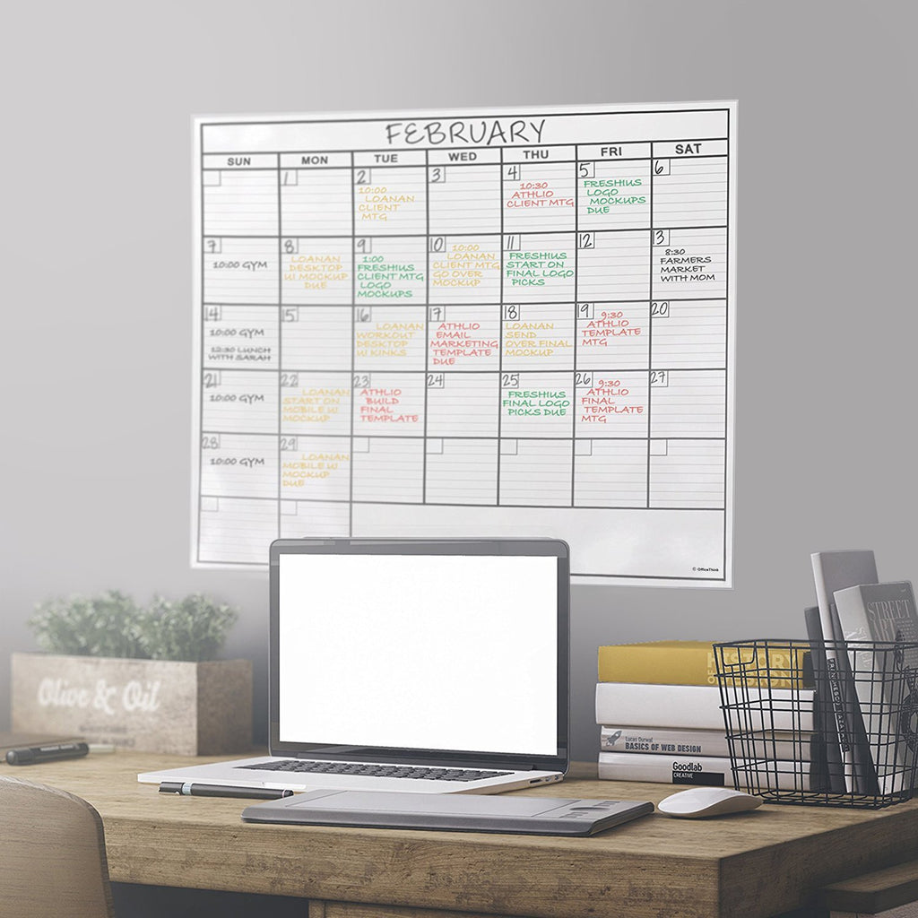 Laminated Jumbo Calendar 24" by 36"