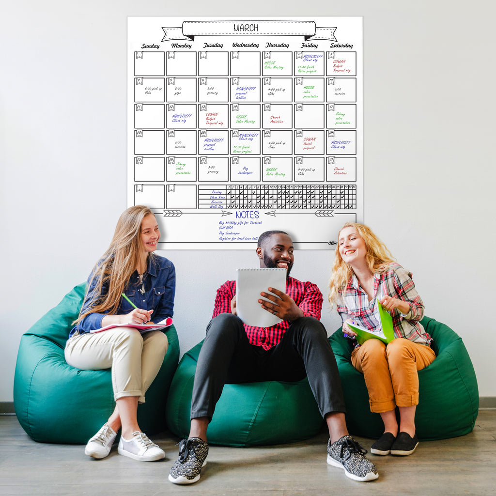 Artsy Laminated Jumbo Calendar 36" by 36"