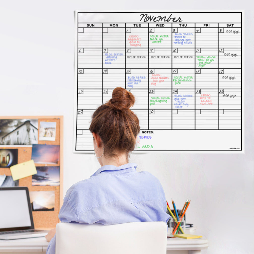 Laminated Jumbo Calendar 36" x 48" (Monthly)